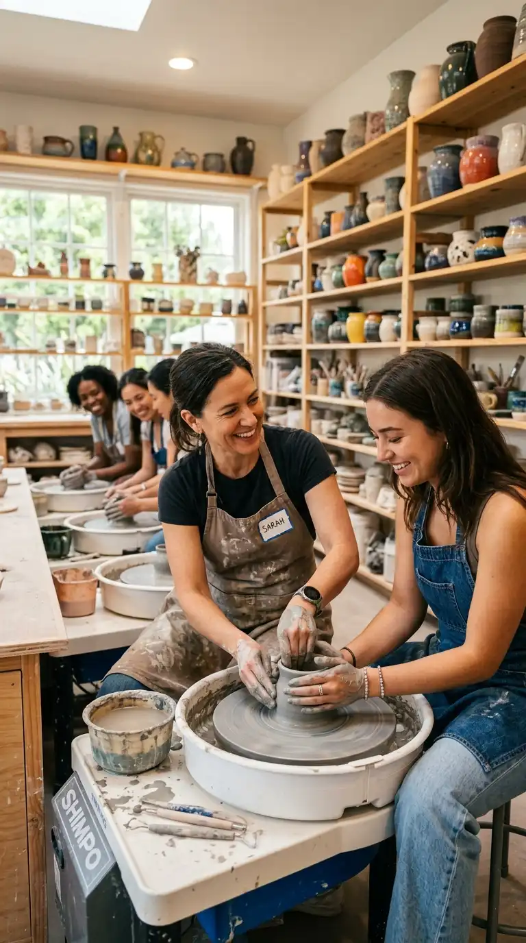 artisan demonstrating pottery