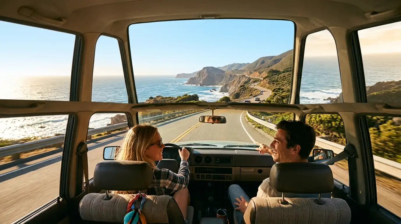 road trip california coastal cliffs